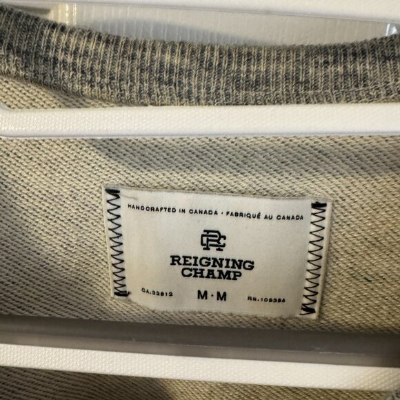 Reigning Champ Long Sleeves Sweatshirt / Crewneck Pullover Ice Gray Medium - Picture 2 of 3